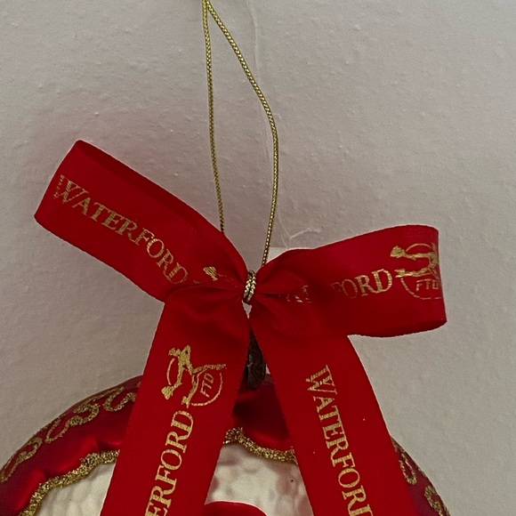 Vintage Waterford Christmas Ornament Blown Glass Two Sided Santa Claus Globe Toy - Picture 7 of 14